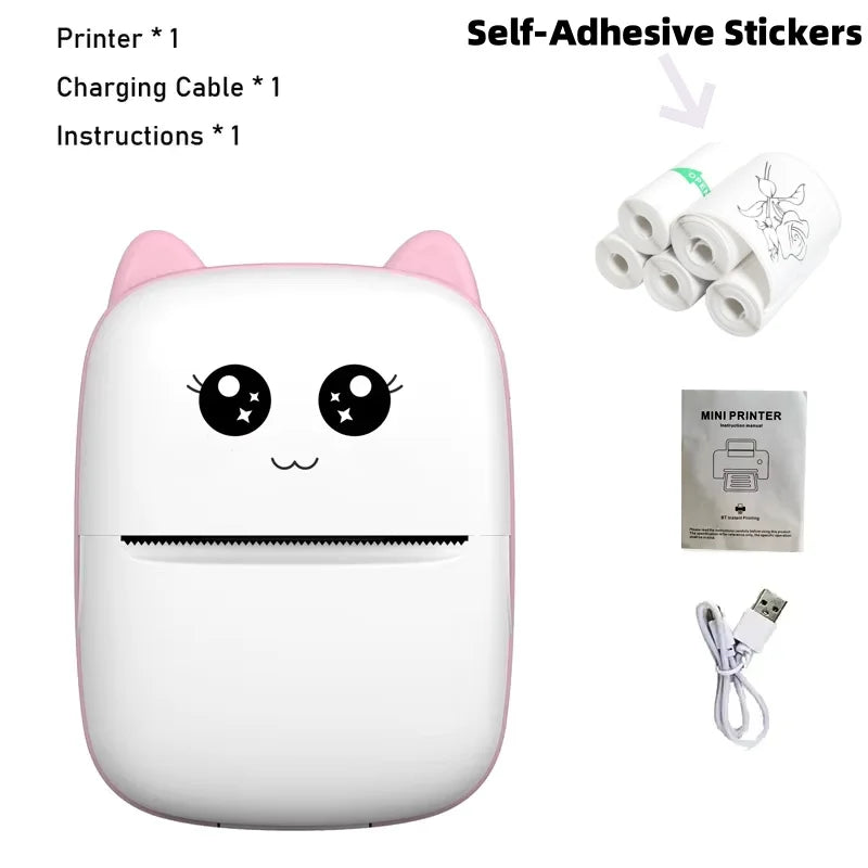 Mini Cat Thermal Printer – Portable Bluetooth Photo Label Printer