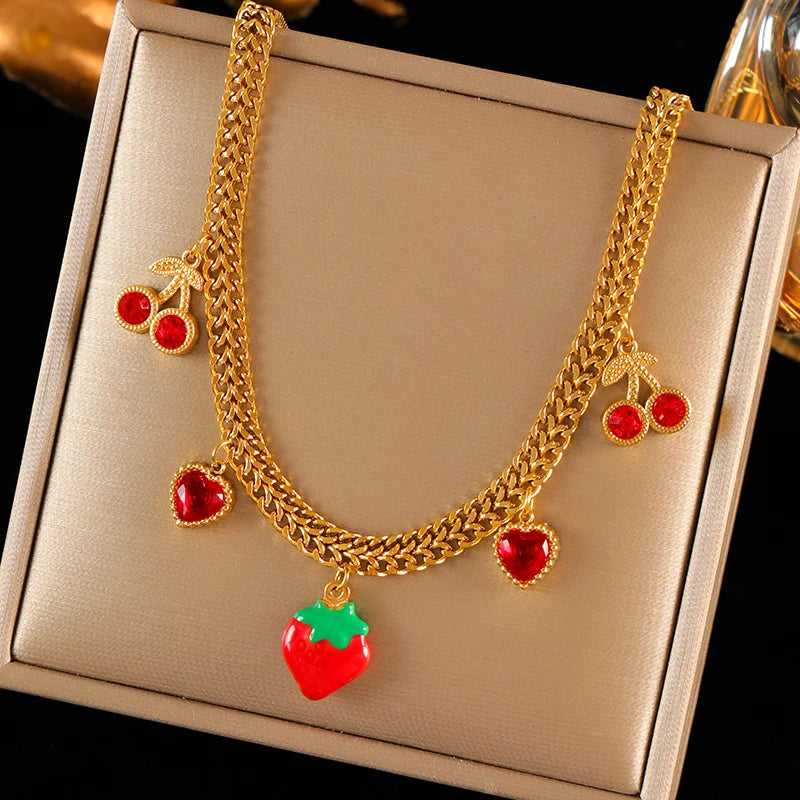 Gold-Plated Heart Pendant Necklace