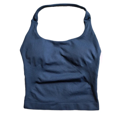 Women’s Strappy Gym Top – Padded Backless Yoga & Workout Tank