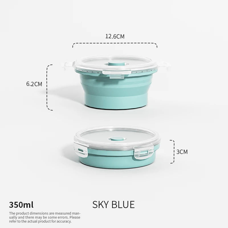 Collapsible Silicone Food Storage Containers – Stackable Lunch Box with Lid