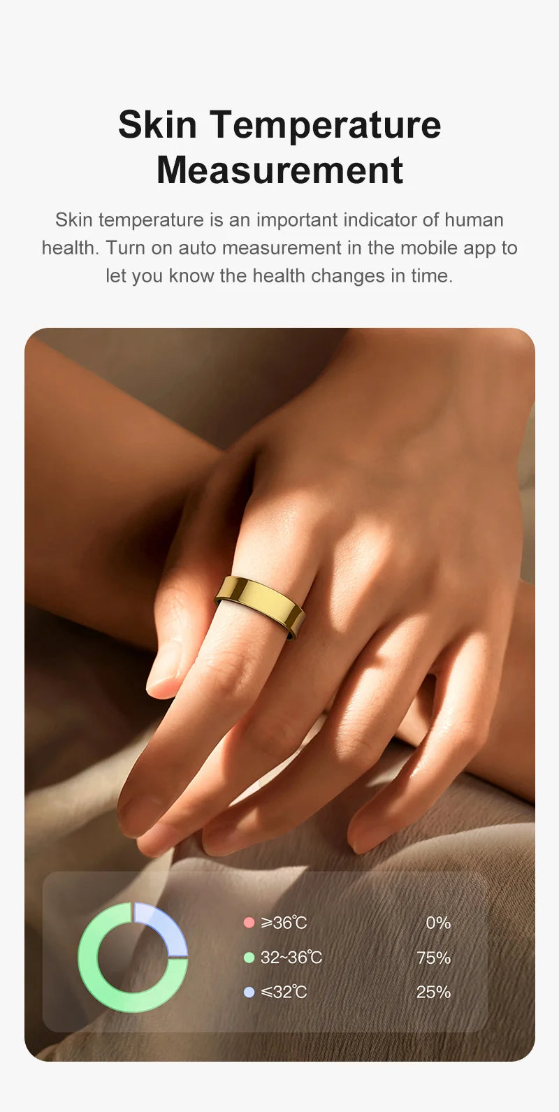 Smart Health Tracking Ring with Charging Case