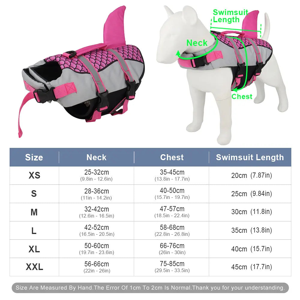 Shark Dog Life Jacket – Pet Swimming Vest Harness