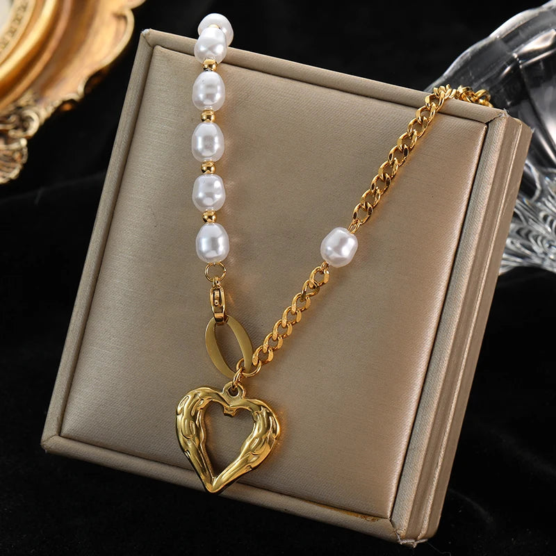 Gold-Plated Heart Pendant Necklace