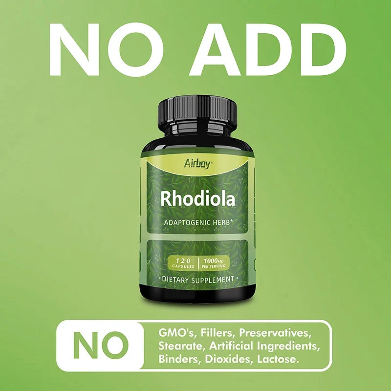 Rhodiola Supplement - Improves Athletic Performance, Endurance, Mood and Motivation, Relieves Anxiety & Improves Mood