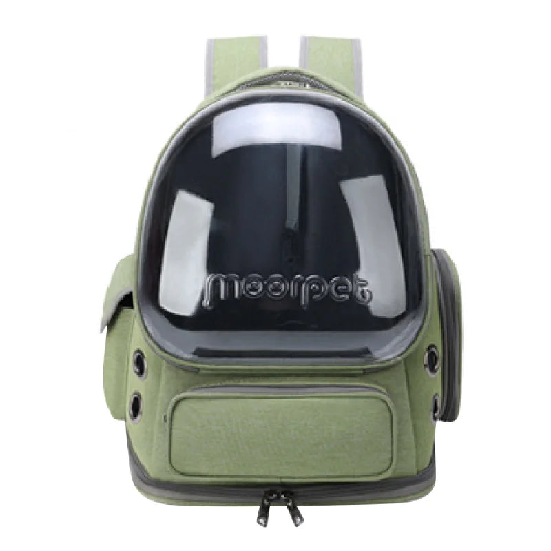 Astronaut Cat Backpack – Transparent Space Capsule Pet Carrier
