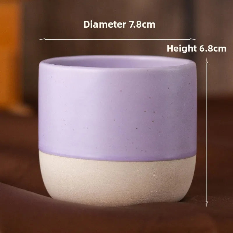 Vintage Ceramic Coffee Mug – Japanese Style Stoneware Espresso Cup