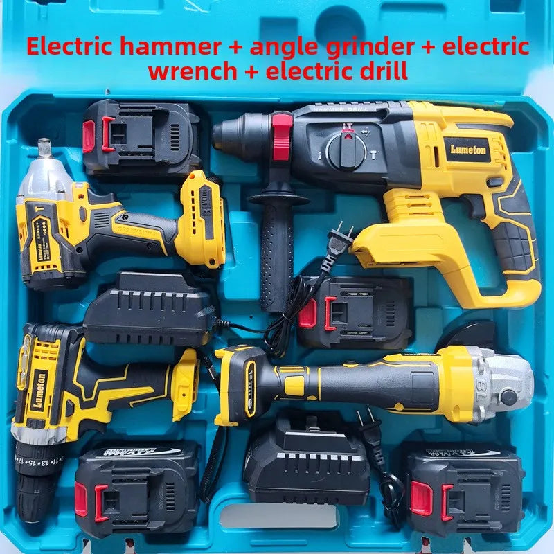 21V Brushless OEM Combination Tools Kit Electric Impact Drill Cordless Wrench Angle Grinder Hammer Drill Power Tool Set