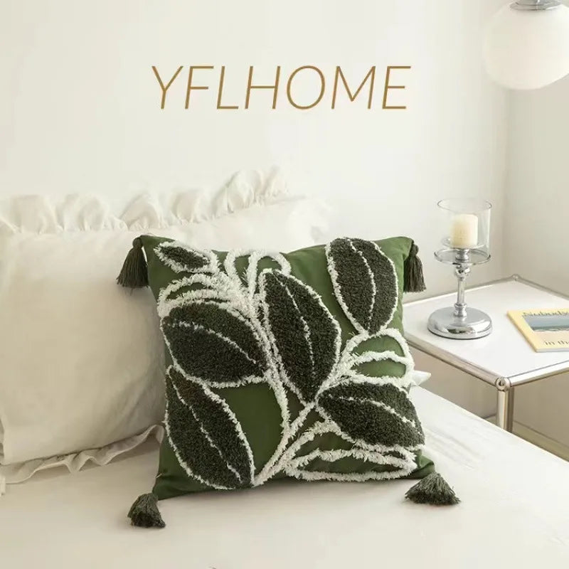 Bohemian Embroidered Cushion Cover – Geometric Tassel Sofa Pillowcase