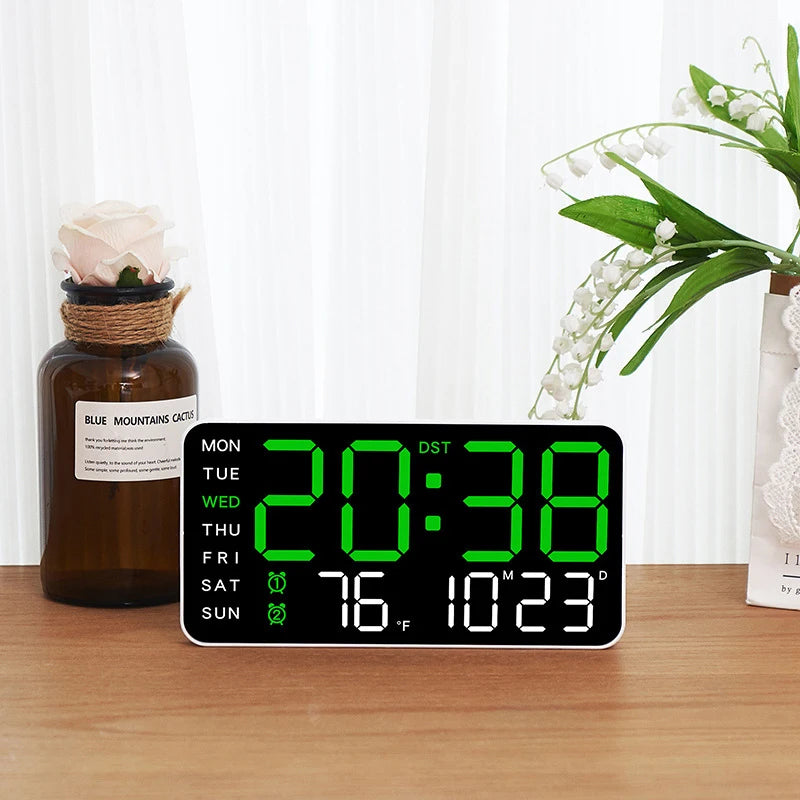 LED Digital Wall Clock with Voice Control