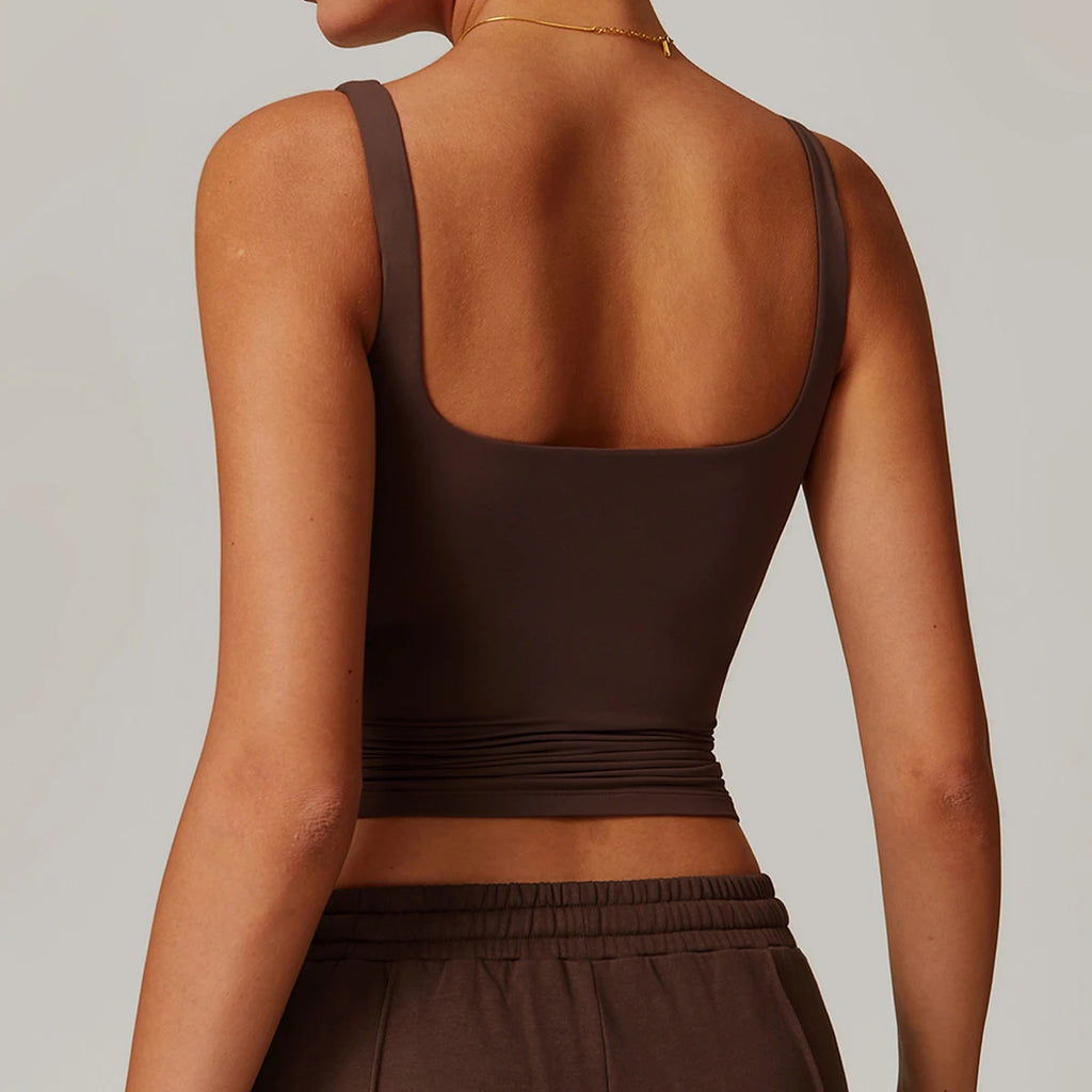 Ctenkevet Women's Workout Yoga Tank Top Quick-Dry Gym Sports Vest Female Running Tight Top Women U-Back Fitness Underwear