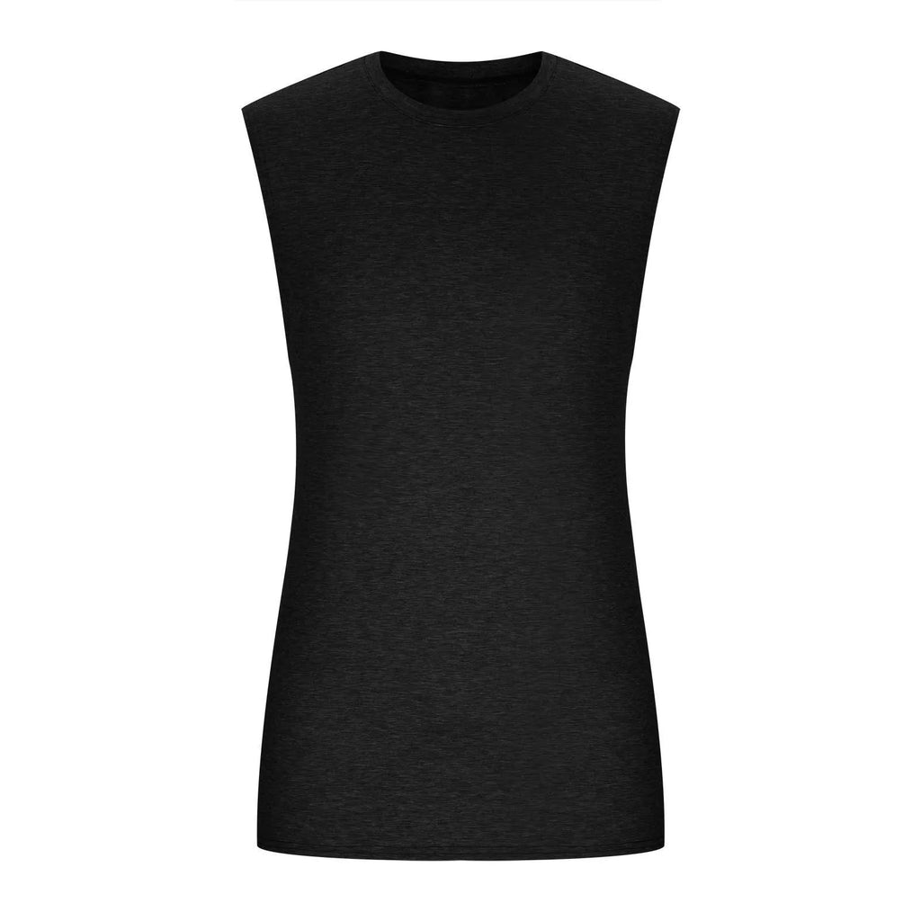 2025 Men'S Muscle Fitness Shirt Sports T-Shirt Gym Training Shirt Summer Casual Vest Tree Print Sleeveless Round Neck