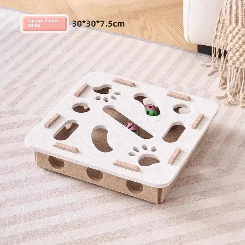 Cat Puzzle Toy Box – Interactive Felt Exercise Toy with Ball