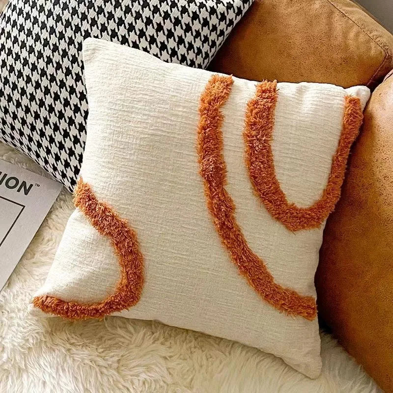 Bohemian Embroidered Cushion Cover – Geometric Tassel Sofa Pillowcase