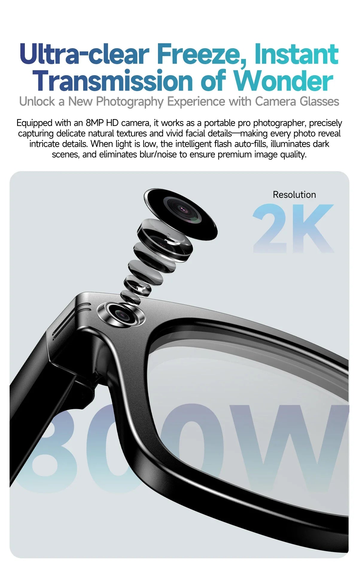 2026 AI Smart Glasses with 8MP Camera Video Recording 100+ Languages Translation Sunglasses Bluetooth Call Music Play Men Women