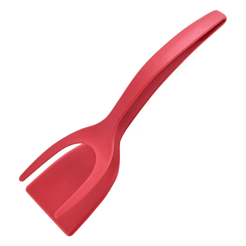 2-in-1 Silicone Spatula Tongs Flip Tongs with Grip for Eggs Steak Pancakes Cooking Clamp Kitchen Tool