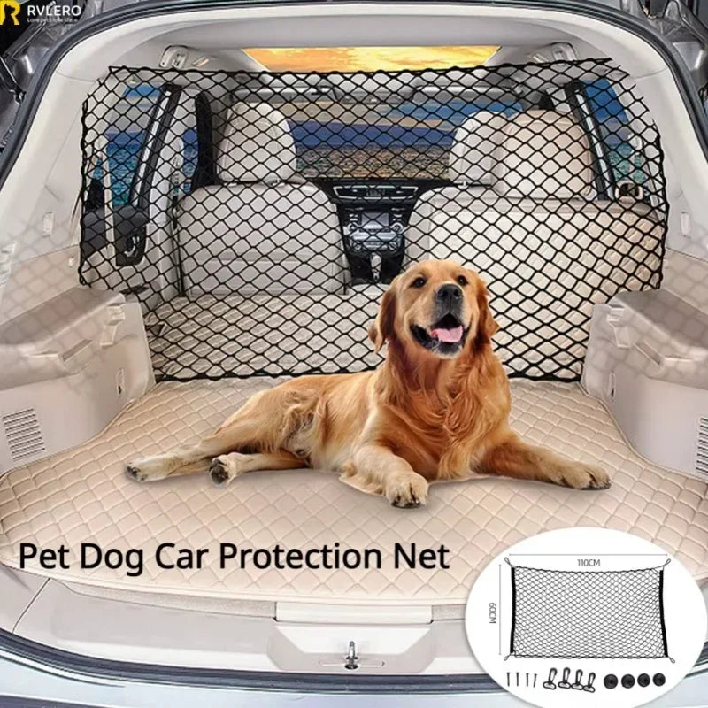 Car Pet Safety Barrier Elastic Mesh Dog Car Fence for Trunk Seat Divider Universal Vehicle