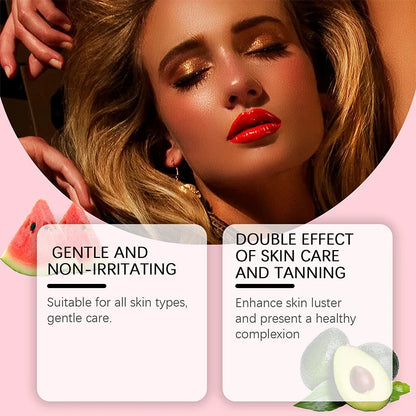 Natural Self Tanning Drops – Herbal Bronzer for Face & Body Sunless Gradual Tan