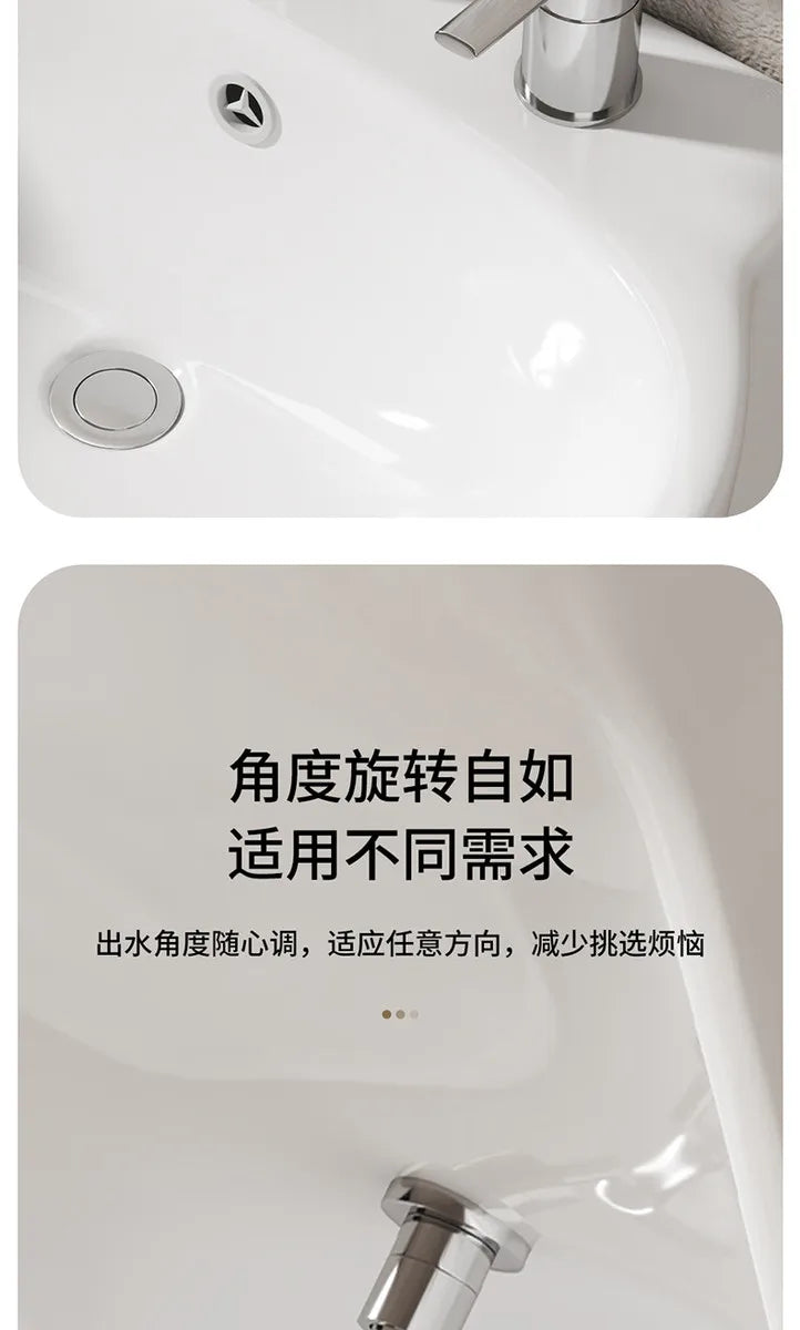 Ceramic Column Washbasin with Integrated Mop Pool and Double Balconies