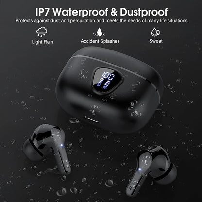 Wireless Bluetooth 5.3 Earbuds – Noise Cancelling, LED Display, 48H Playtime, Waterproof