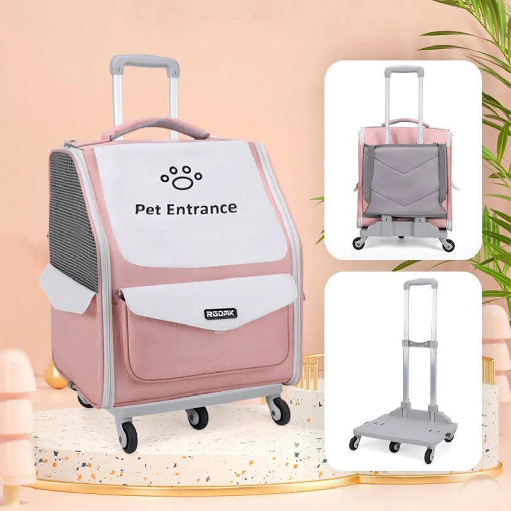 Pet Strollers Portable Hand-held Soft Side Backpack Large Space Breathable Foldable Carrying Bags for Small Cats Dogs Supplies