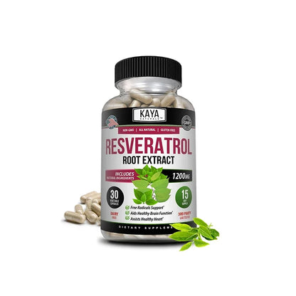 Resveratrol Capsules – Antioxidant & Circulatory Support, Non-GMO, 30/60/120 Caps