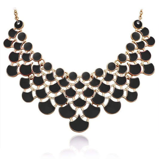 Vintage Openwork Bib Statement Necklace with Collar Design for Women