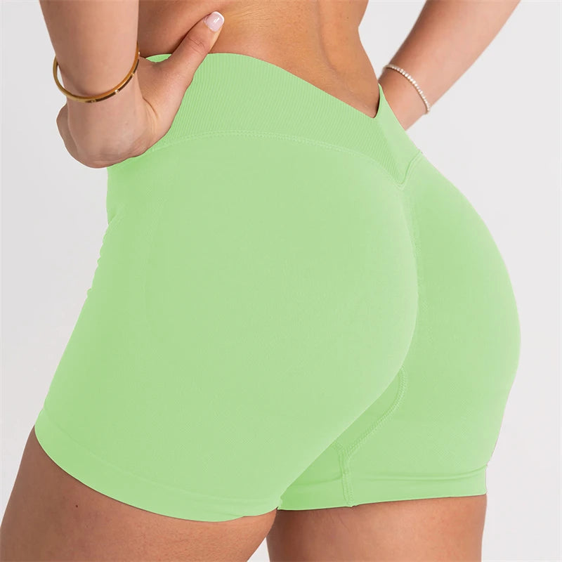 Bum Women V-Back Waist Shaping Scrunch Butt Shorts Fitness Training Yoga Clothing Butt Lifting Workout Leggings Cycling Sports
