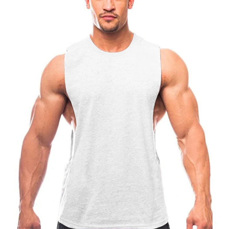 Men’s Gym Tank Top – Dropped Armholes Sleeveless Workout & Fitness Vest for Training & Jogging