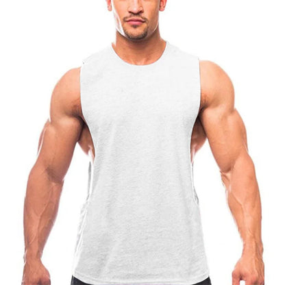 Men’s Gym Tank Top – Dropped Armholes Sleeveless Workout & Fitness Vest for Training & Jogging