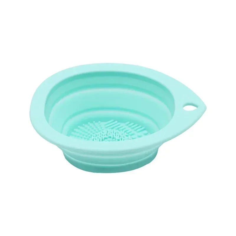 Silicone Makeup Brush Cleaner – Folding Powder Puff Cleaning Bowl for Eyeshadow Brushes