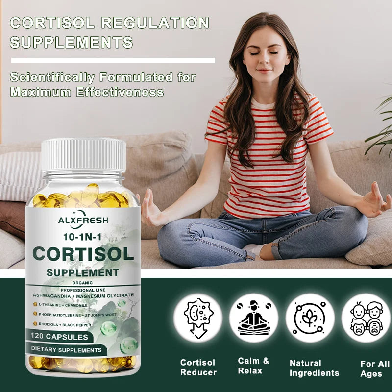 Cortisol Capsules For Cortisol Inhibitors Promote Relaxation Improve Sleep Relieve Anxiety Support Neurotransmitter Balance