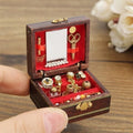 1:12 Scale Wooden Dollhouse Miniature Jewelry Box – Retro Room Decor Accessory