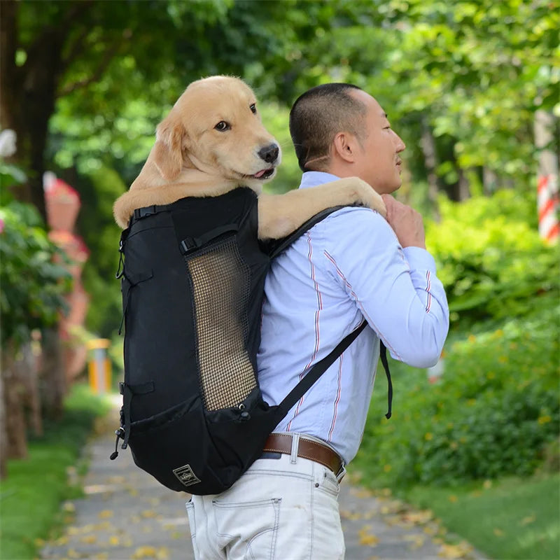Camouflage Dog Carrier Backpack for Medium & Large Dogs Breathable Travel Pet Backpack for Hiking Riding Samoyed Labrador Corgi
