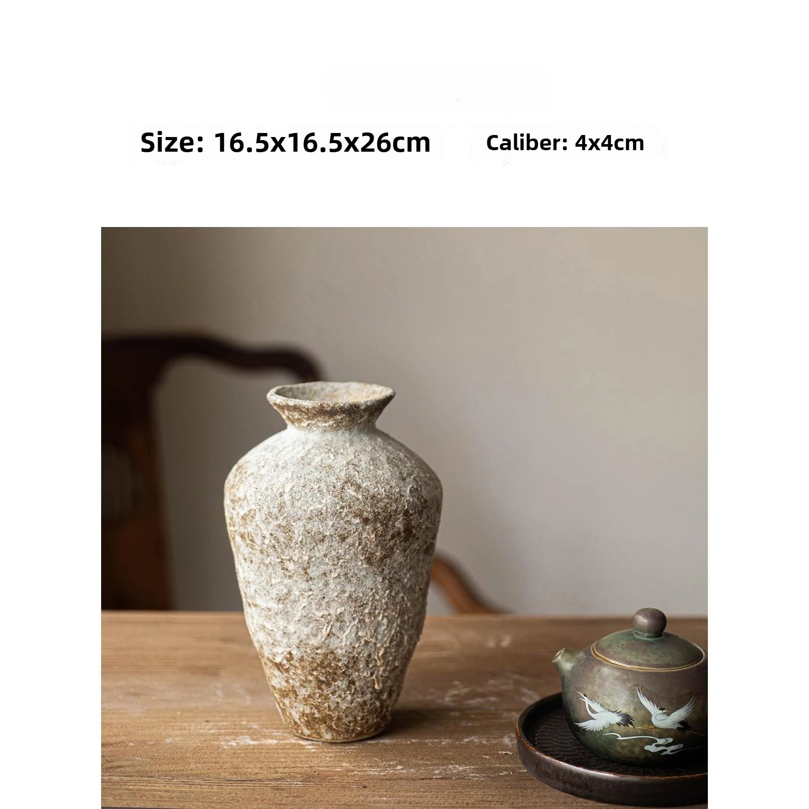 Ceramic Vase Wabi Sabi Style Vintage Vase for Home Decor, Zen Buddhist Decor, Oriental Flower Arrangement Vase for Living Room