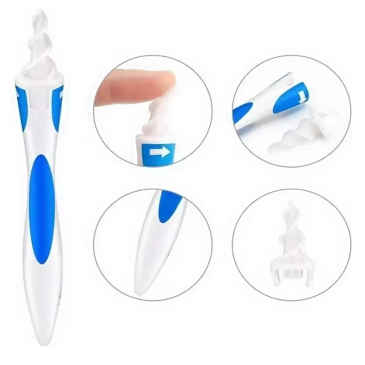 Spiral Ear Oil Remover Portable Soft Ear Oil Remover For Adults And Children Ear Wax Cleaning Tool 16 Head Ear Wax Cleaning Tool