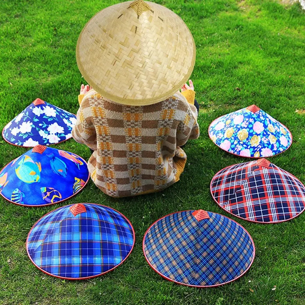 Bamboo Hat Bamboo Woven Hat Dance Props Light Board Bamboo Woven Labor Protection Hat Rainproof Hat Tourist Hat