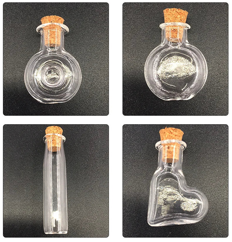 5PCS Mini Glass Bottles with Cork – DIY Message Vials Decoration
