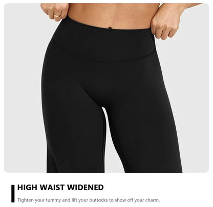 High-Waisted Wide-Leg Yoga Leggings for Women – Stretch Gym & Workout Pants