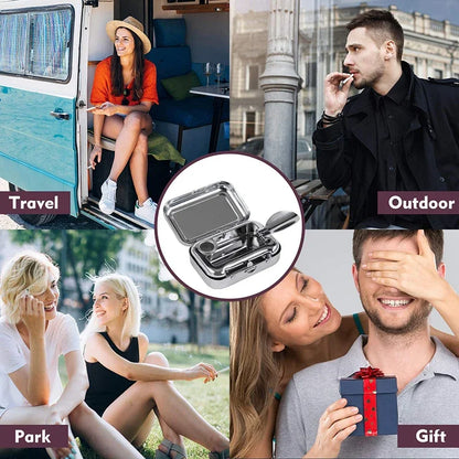 Portable Mini Metal Car Ashtray with Lockable Lid – Travel & Desktop Pocket Ashtray