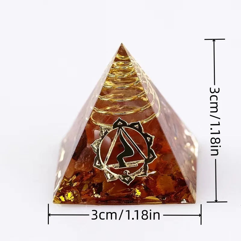 7 pieces per set - Resin crystal pyramid, chakra energy amplifier, a suitable crystal gift for meditation