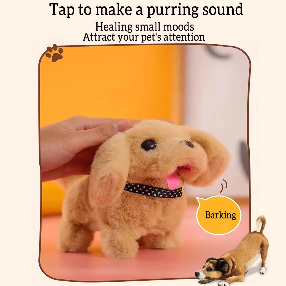 Interactive Walking & Barking Plush Puppy Toy – Battery Operated Pet Companion for Kids