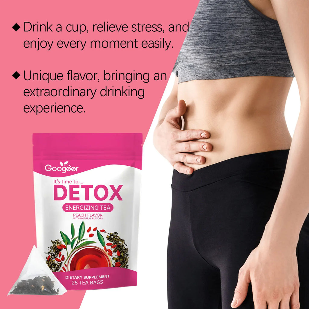 2 Bag Detox Tea for Women & Men Slimming Detox Cleanse, Flat Belly, Bloating, Healthy Weight Digestive Health, Peach Flavor