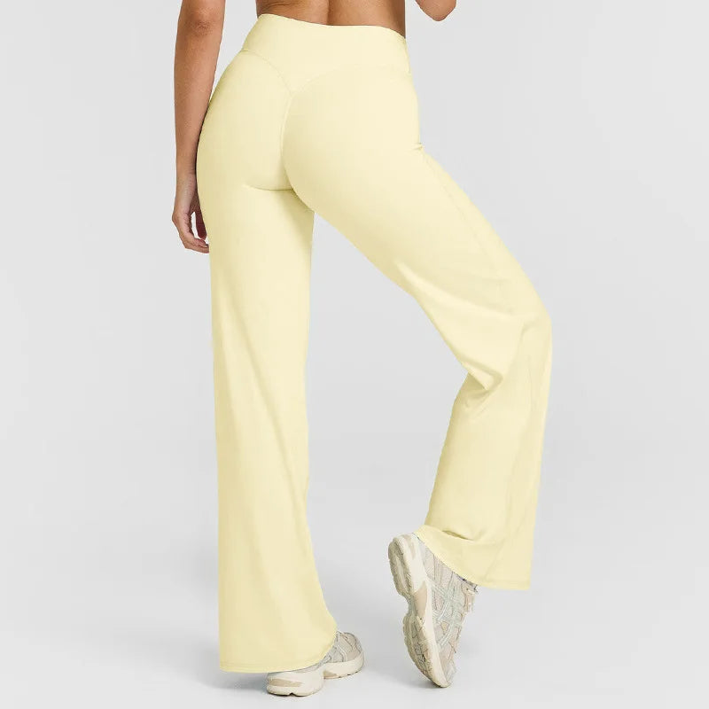 VEQKING Quick Dry Women Yoga Pants Straight-leg Sports Pants Soft Active Trousers Elastic Waist Gym Pilates Pants Winter Outfits