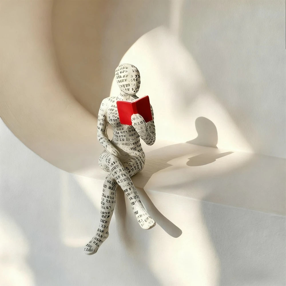 Resin Abstract Figurines – Modern Desk & Bookshelf Art Decor for Home & Office