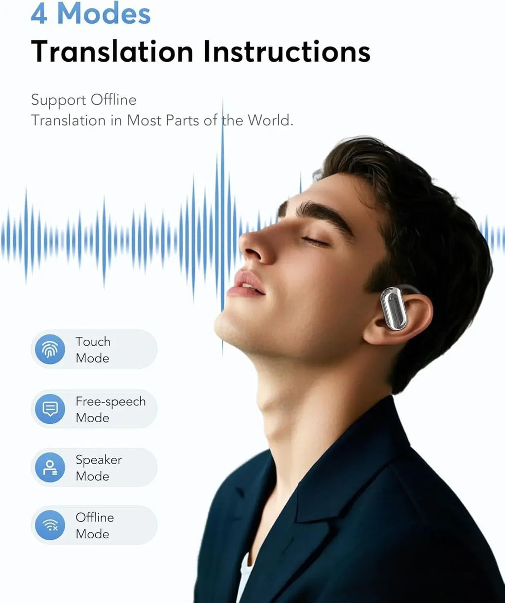 AI Translator Earbuds – 144 Languages, Noise-Cancelling Bluetooth for Travel & Business