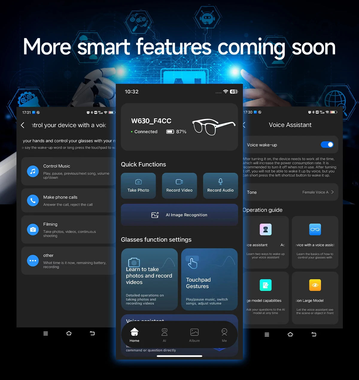 2026New AI Smart Glasses 8 Million HD Pixels Camera Photo Video Recording WIFI Transmission Sunglasses Call Music Play Men Women