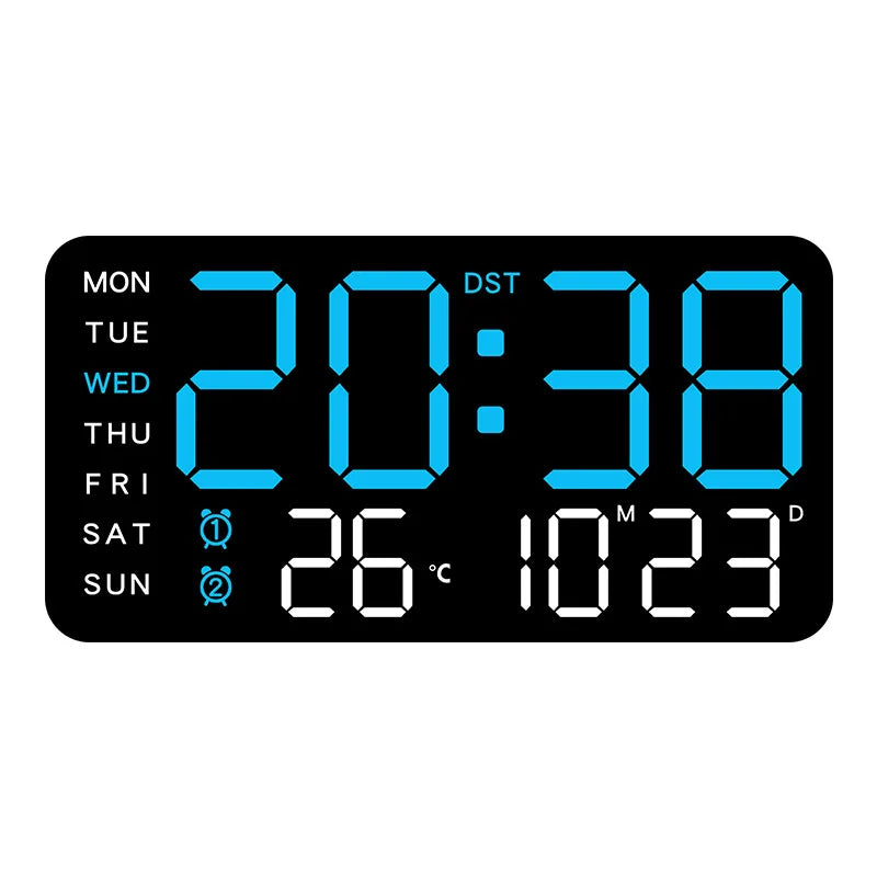 LED Digital Wall Clock with Voice Control
