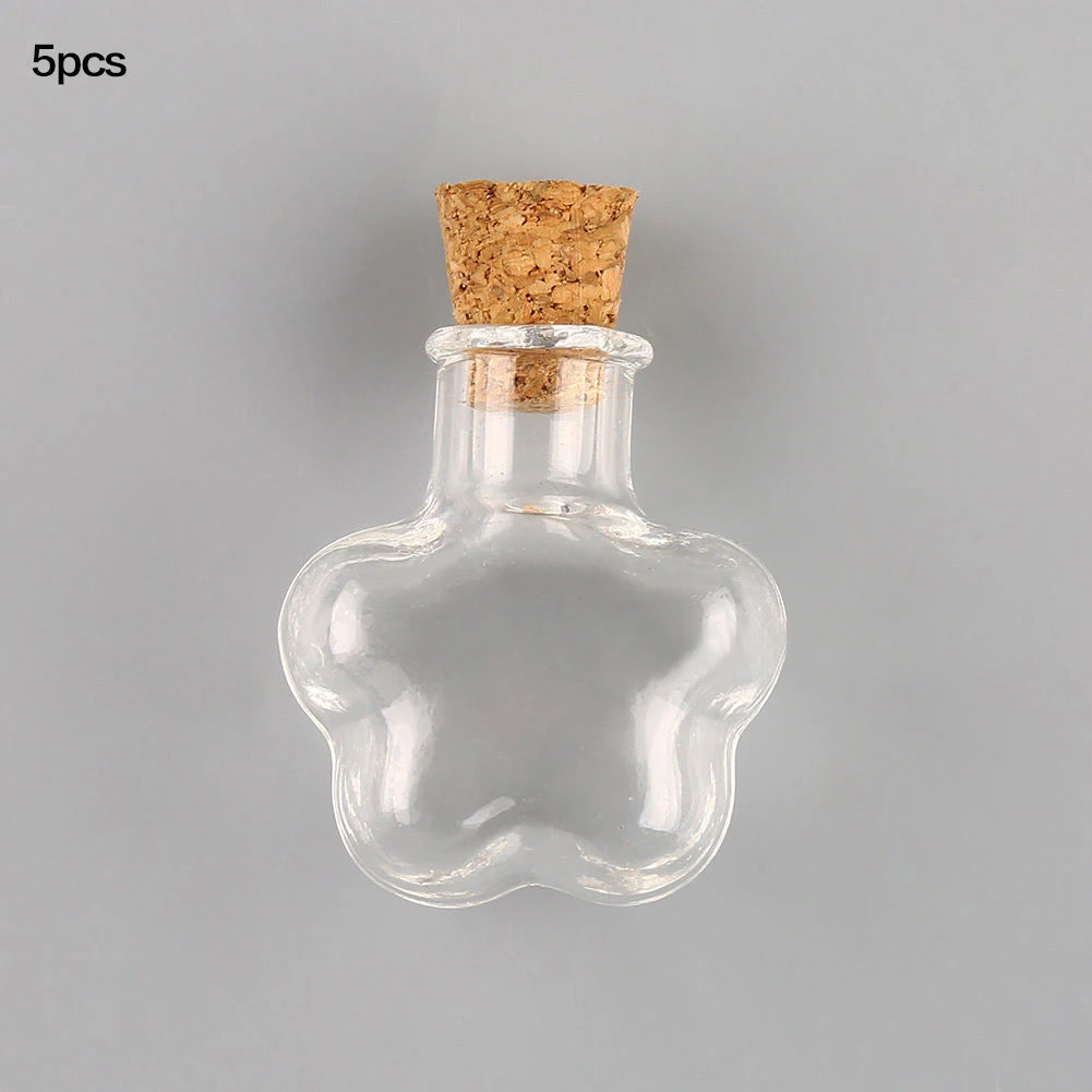 5PCS Mini Glass Bottles with Cork – DIY Message Vials Decoration