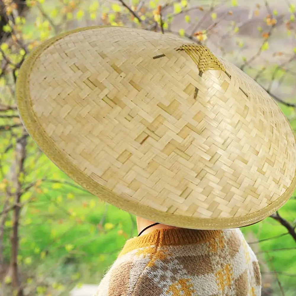 Bamboo Hat Bamboo Woven Hat Dance Props Light Board Bamboo Woven Labor Protection Hat Rainproof Hat Tourist Hat