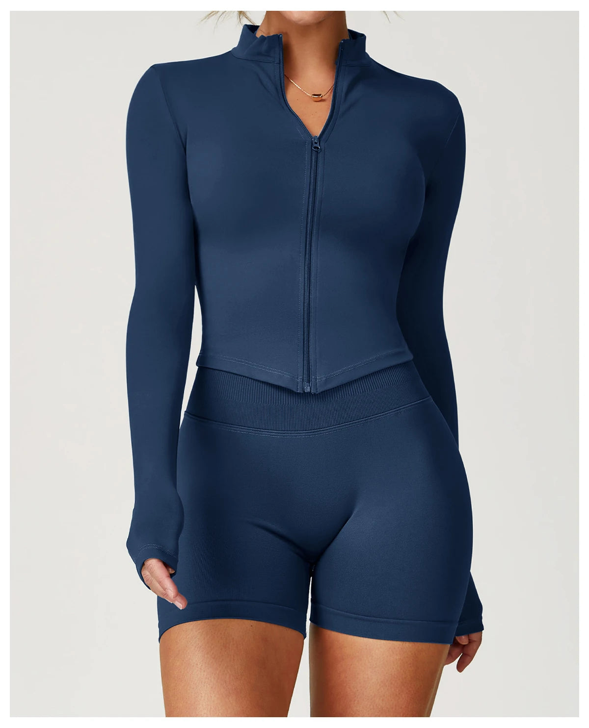 Women’s Slim Fit Zipper Jacket – Long Sleeve Fast-Dry Yoga & Fitness Top